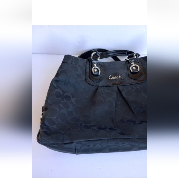 Coach Ashley Signature Carryall Shoulder Tote Bag Purse F15510 Black See… - Picture 5 of 16